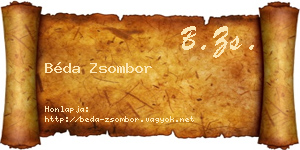 Béda Zsombor névjegykártya